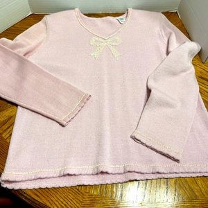 Lana Laine woman’s sparkle pink sweater size PS vintage